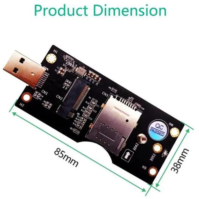 Alt view image 4 of 6 - NGFF M.2 Key B to USB 3.0 Adapter Riser Card Converter for Desktop PC Laptop Black