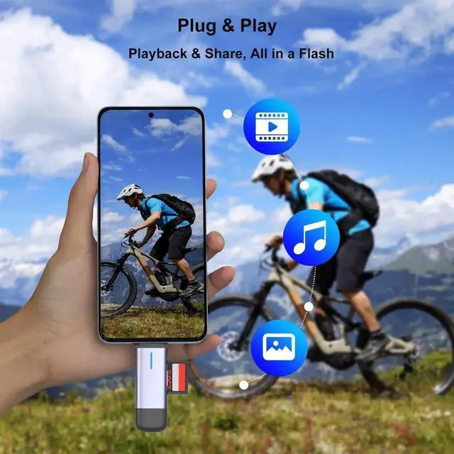 Alt view image 3 of 7 - USB 3.0 SD Card Reader, 5Gbps 2-in-1 Type-C & USB-A Dual Slot Memory Card Reader for SD/Micro SD/SDHC/SDXC/MMC/UHS-I, Compatible with iPhone 16/15, MacBook, iPad, Android, PC, Laptop, Camera