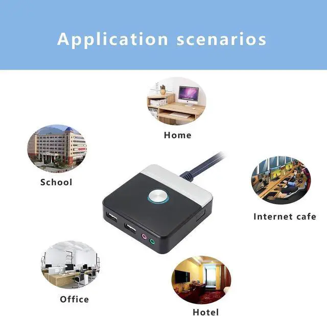 Alt view image 2 of 7 - Reset HDD Button Switch Desktop PC Computer Case Power Supply Supplies on/Off with Dual USB PortsAudio Ports and Reset HDD Push Button Switch for Home, Office, Internet Cafes(Cable 120CM