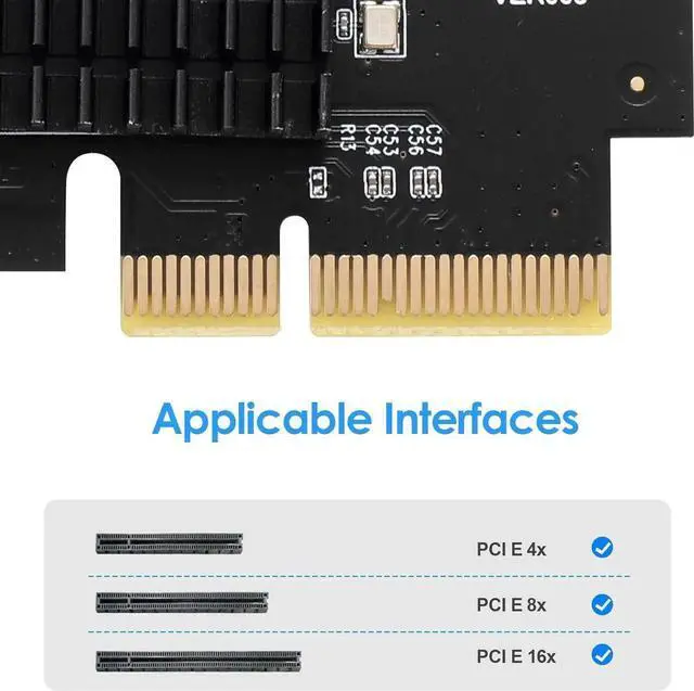 Alt view image 5 of 6 - PCI Express Multiplier Riser Card,PCI-E 4X to External 4 PCI-E USB 3.0 Converter Adapter Card 4 Ports for Bitcoin ETH Mining Miner Device(One Side Interface)