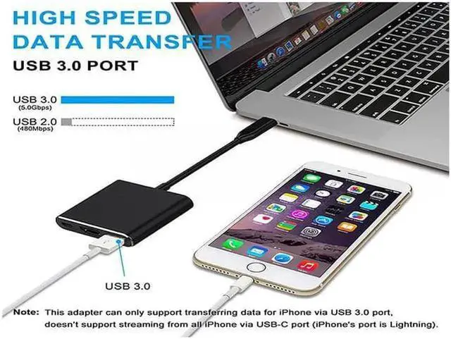 Alt view image 6 of 7 - USB C/Type C to HDMI Adapter, Thunderbolt 3 to HDMI 4K Adapter, USB-C Digital AV Multiport Adapter for Mac/ MacBook/iPad Pro/ S20/S10+/Projector with USB 3.0 Port and PD Quick Charging Port Black