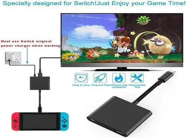 Alt view image 5 of 7 - USB C/Type C to HDMI Adapter, Thunderbolt 3 to HDMI 4K Adapter, USB-C Digital AV Multiport Adapter for Mac/ MacBook/iPad Pro/ S20/S10+/Projector with USB 3.0 Port and PD Quick Charging Port Black