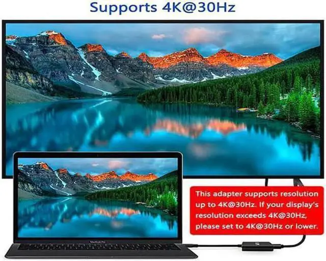 Alt view image 2 of 7 - USB C/Type C to HDMI Adapter, Thunderbolt 3 to HDMI 4K Adapter, USB-C Digital AV Multiport Adapter for Mac/ MacBook/iPad Pro/ S20/S10+/Projector with USB 3.0 Port and PD Quick Charging Port Black