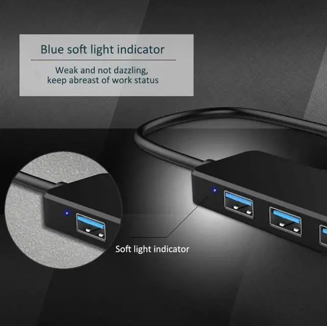 Alt view image 7 of 7 - USB Hub,USB Splitter,USB 4-Port Extender Multiport USB Adapter,USB 3.0 Hub,4-Port USB Hub USB Splitter USB Expander for Laptop, Xbox, Flash Drive, HDD, Console, Printer, Camera,Keyborad, Mouse