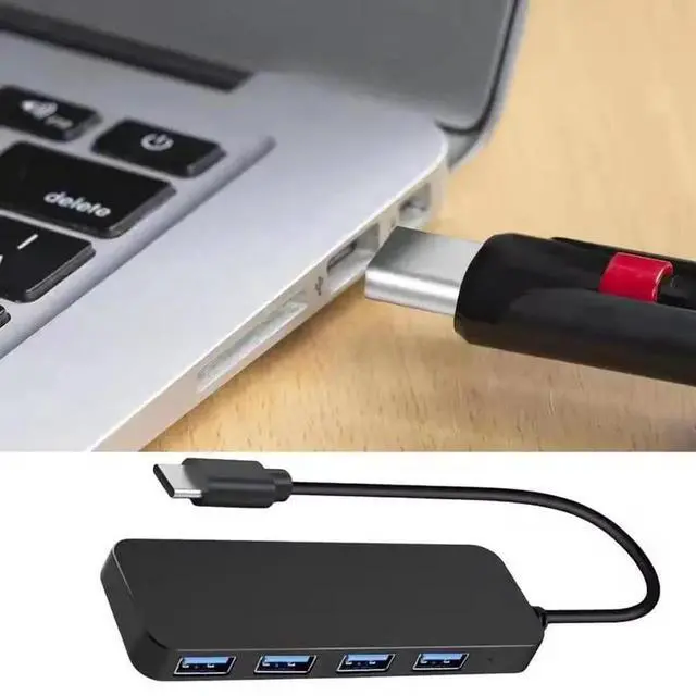 Alt view image 3 of 7 - USB C Hub Splitter 4-Port Extender Multiport USB Adapter for Laptop, Xbox, Flash Drive, HDD, Console, Printer, Camera,Keyborad, Mouse