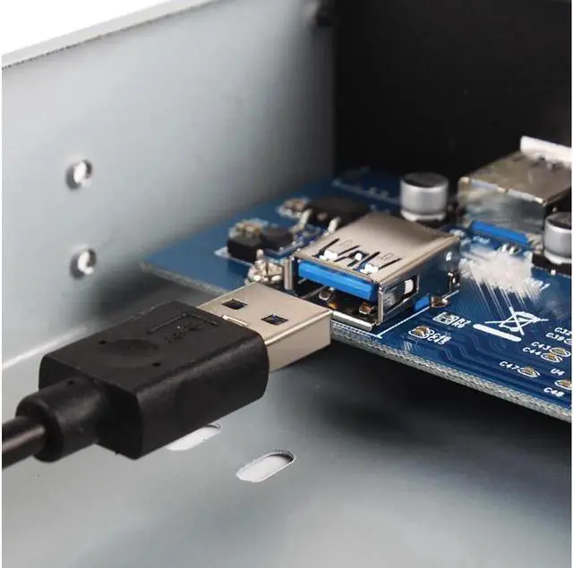 Alt view image 2 of 3 - 4 Ports USB 3.0 Front Panel Splitters HUB USB 3.0 PCI Express PCI-E Card Adapter 5.25" Front Panel Expansion Bay for PC Computer