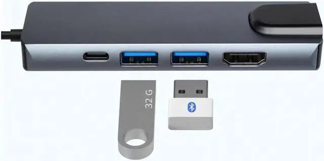 Alt view image 4 of 7 - Multifunctional Expansion Dock USB-C Hub Docking Station Adapter With USB 3.0 / 4K HDMI HD Display /RJ45 Gigabit Ethernet /PD Charging SD &TF Card Readers