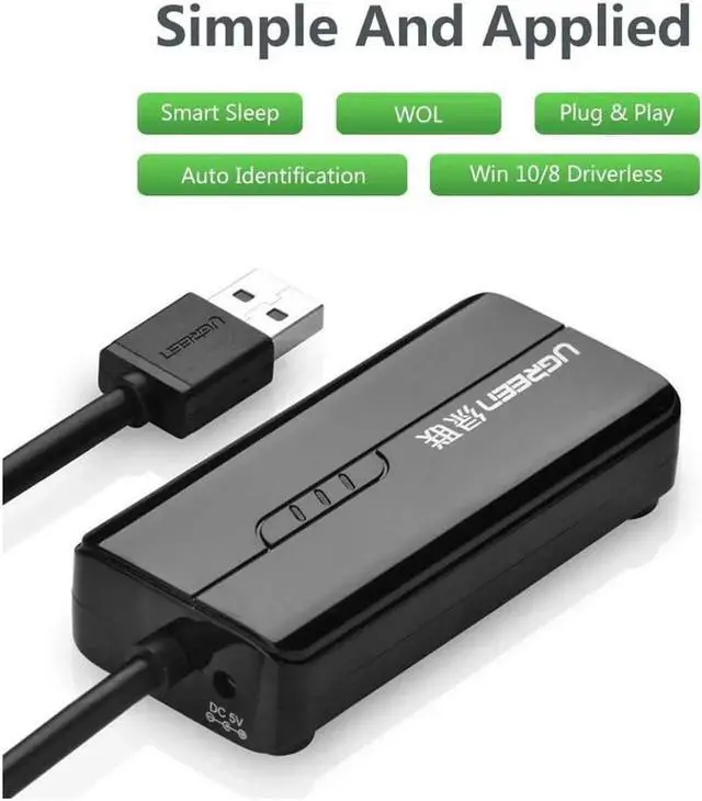 Alt view image 2 of 7 - RJ45 Ethernet Adapter with USB 2.0 Hub USB Network Adapter 10/100Mbps for Nintendo Switch, Wii, Windows Surface Pro, MacBook Air/Retina, Chromebook, and More PC