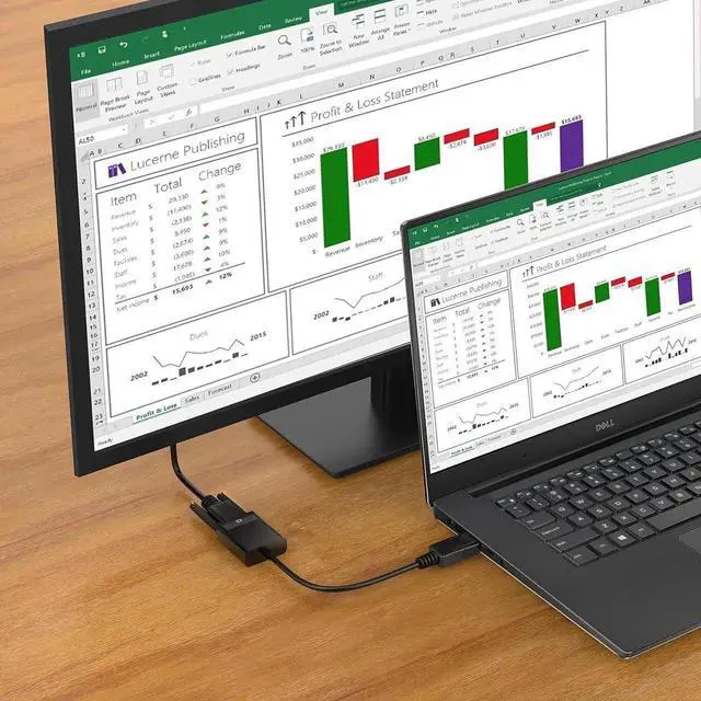Alt view image 2 of 7 - DisplayPort (DP) to VGA Adapter, Gold-Plated Display Port to VGA Adapter (Male to Female) Compatible with Computer, Desktop, Laptop, PC, Monitor, Projector, HDTV - Black
