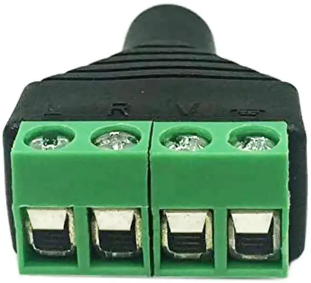 Alt view image 5 of 7 - 3.5mm 1/8" 4 Pole Female Jack TRRS Stereo Audio Video to 4 Screw Solderless Terminal Female Headphone Replacement AUX Balun Converter Adapter 2-Pack