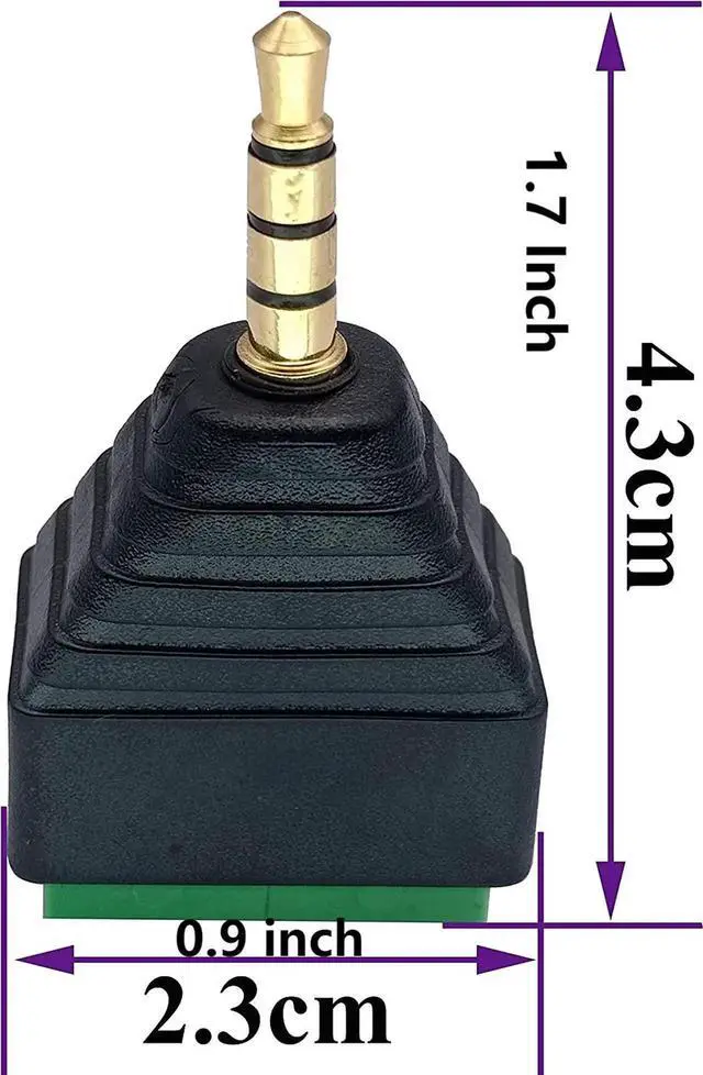 Alt view image 5 of 7 - 3.5mm 4 Pole Stereo TRRS Audio Video Male to 4 Screw Terminal Female Double Track Headphone AUX Balun Solderless Connector Converter Adapter 2-Pack