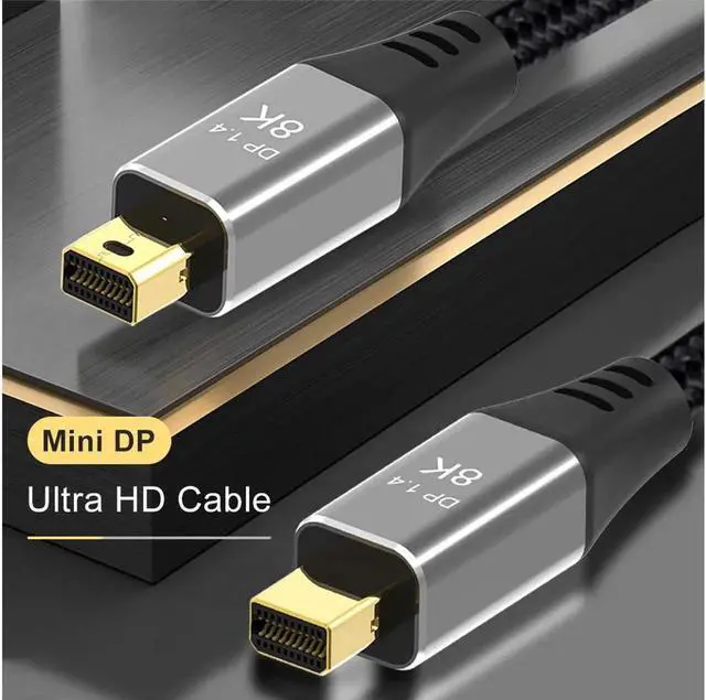 Alt view image 3 of 7 - Mini DisplayPort to Mini DisplayPort 1.4 8K(7680X4320)@60Hz 4K@144Hz Ultra HD Cable Converter Compatible with Thunderbolt MacBook Pro MacBook Air 2M