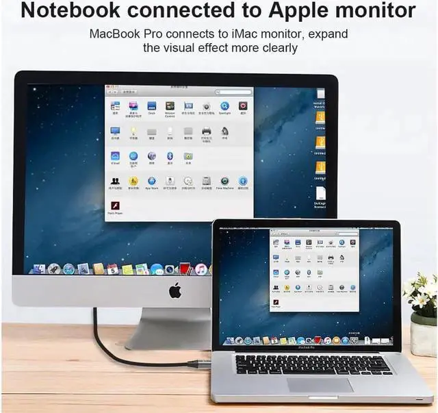 Alt view image 6 of 7 - Mini DisplayPort to Mini DisplayPort 1.4 8K(7680X4320)@60Hz 4K@144Hz Ultra HD Cable Converter Compatible with Thunderbolt MacBook Pro MacBook Air 2M