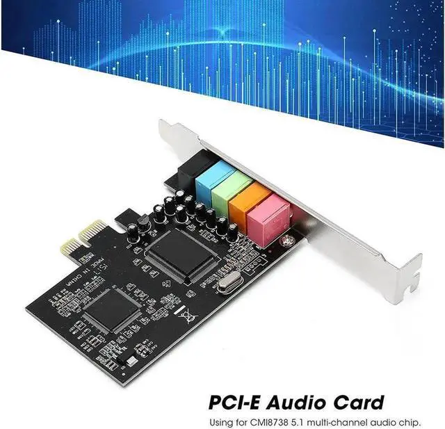 Alt view image 3 of 7 - PCIe Sound Card, Sound Card 6 Channels Stereo Desktop Audio Signal Conversion Hardware with Driver CD for Windows 7/Vista/XP 32/64bit