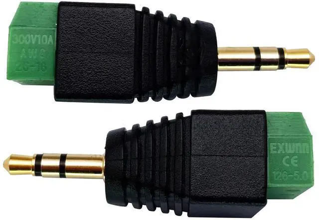 Alt view image 2 of 7 - 3 Pole 3.5mm Screw Terminal 3.5mm (1/8) Stereo Audio Male to 3 Pin Female Screw Terminal Double Track Headphone Balun Solderless Converter Adapter(5 Pack/Male)