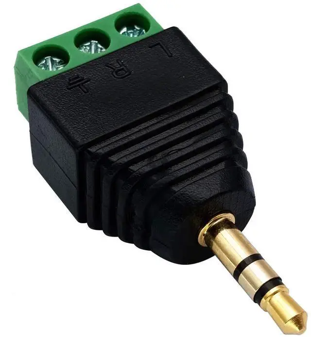 Alt view image 3 of 7 - 3 Pole 3.5mm Screw Terminal 3.5mm (1/8) Stereo Audio Male to 3 Pin Female Screw Terminal Double Track Headphone Balun Solderless Converter Adapter(5 Pack/Male)