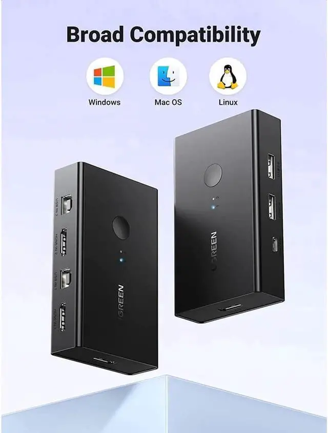 Alt view image 3 of 7 - KVM Switch, HDMI USB KVM Switcher with Desktop Control for 2 Computers Share Keyboard Mouse Printer and One HD 4K Monitor, Support 4K@60Hz 3D HDR, with 2 USB 2.0 Cables and 2 HDMI 2.0 Cables