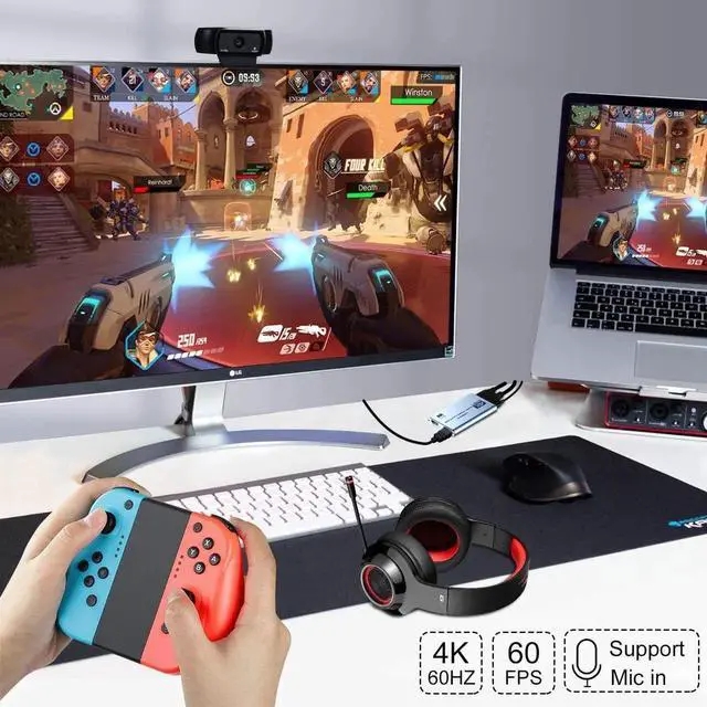 Alt view image 2 of 6 - Video Capture Card 4K 1080P 60FPS, USB 3.0 HDMI Video Capture Device, HD Game Capture Card for Streaming, Work with PS4/PS5/Xbox/PC/Mac Windows 10/11