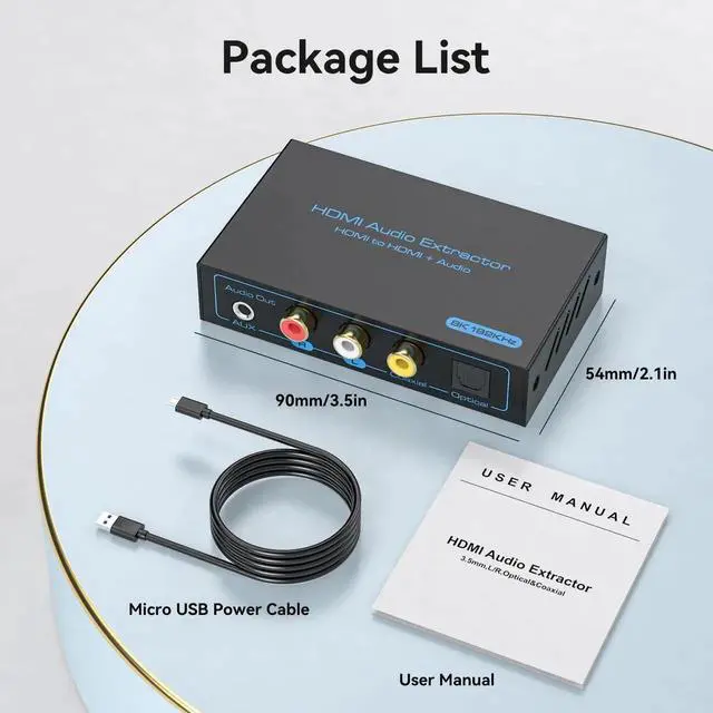 Alt view image 2 of 6 - 8K HDMI 2.1 Audio Extractor 4K120Hz to Optical 3.5mm AUX Adapter Splitter Converter Supports HDCP Digital DTS 5.1 PCM for PS4 PS5 Xbox