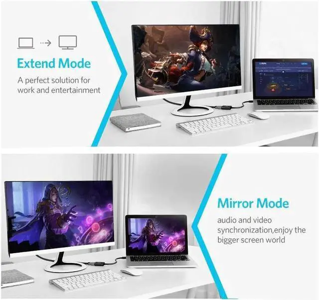 Alt view image 6 of 7 - 2 Pack Mini DisplayPort to HDMI Adaptor,AUBEAMTO Mini DP(Thunderbolt Compatible) to HDMI 4Kx2K Converter Gold-Plated Cord for MacBook Pro, MacBook Air, Mac Mini, Microsoft Surface Pro 3/4