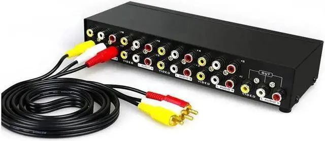 Alt view image 2 of 6 - 8 Way AV RCA Switch 8 in 1 Out AV Signal Composite Video L/R Audio Swithcer Switcher Selector Box for STB DVD HDTV VCD VCR(8x1)
