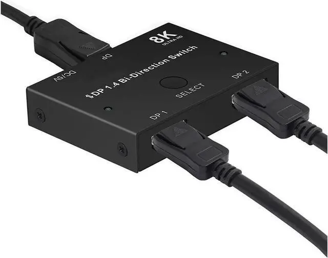 Alt view image 2 of 7 - Displayport Switch Bi-Directional DP 1.4 Switcher, 8K@30Hz 4K@120Hz 2K@144Hz DisplayPort 1.4 Switcher Converter 2X1 or 1X2 for Multiple Source and Displays