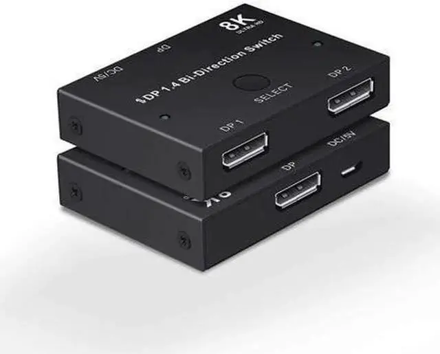 Main image of 8K Displayport 1.4 Switch, Bi-Directional 1in 2 Out or 2in 1out DP 1.4 Switcher Converter Supports 8K@30Hz 4K@120hz 2K@144hz for Dual DP Sources or Displays