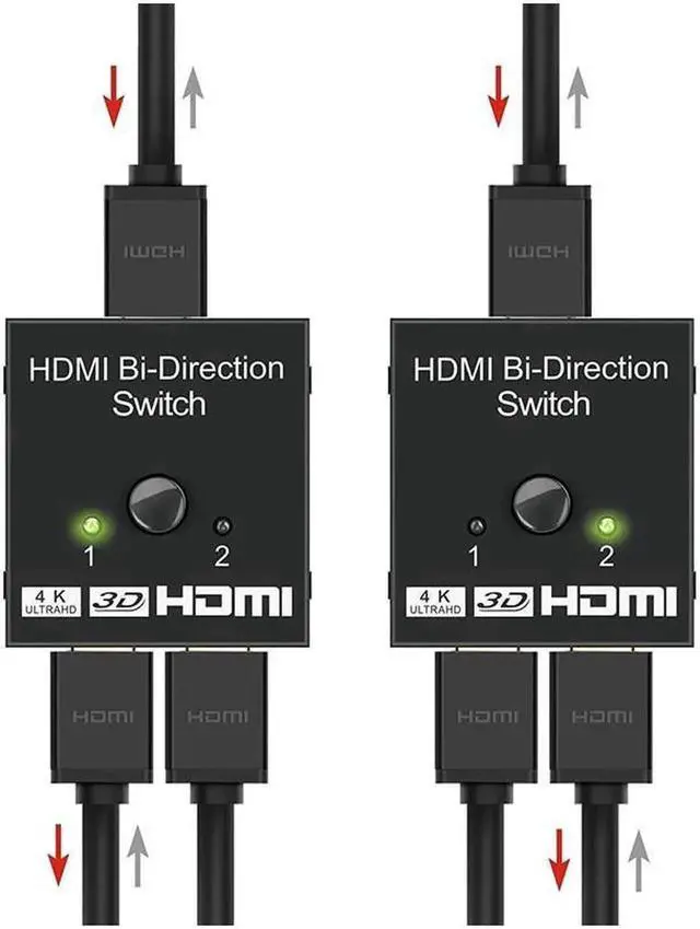 Alt view image 7 of 7 - HDMI Splitter 4K 1080P Switch Bi-Direction 1x2/2x1 Adapter HDMI Switcher 2 in 1 out for PS4/3 TV Box Nitendo Switch