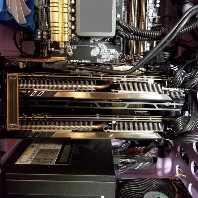 Alt view image 3 of 7 - SLI Bridge 2 Way,10cm 26pin Flexible Graphic Card PCI-e Connection Cable for Dual Nvidia GPUs Graphic Card Crossfire Interconnect - N Card