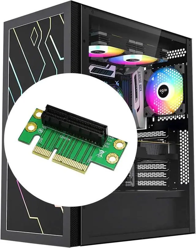 Alt view image 3 of 7 - PCI- Express 4X Riser Card 90-Degree Adapter Card PCI-E 4X Extender Extension Card for 1U, Small Computer and Server Case (PCIE 4X)