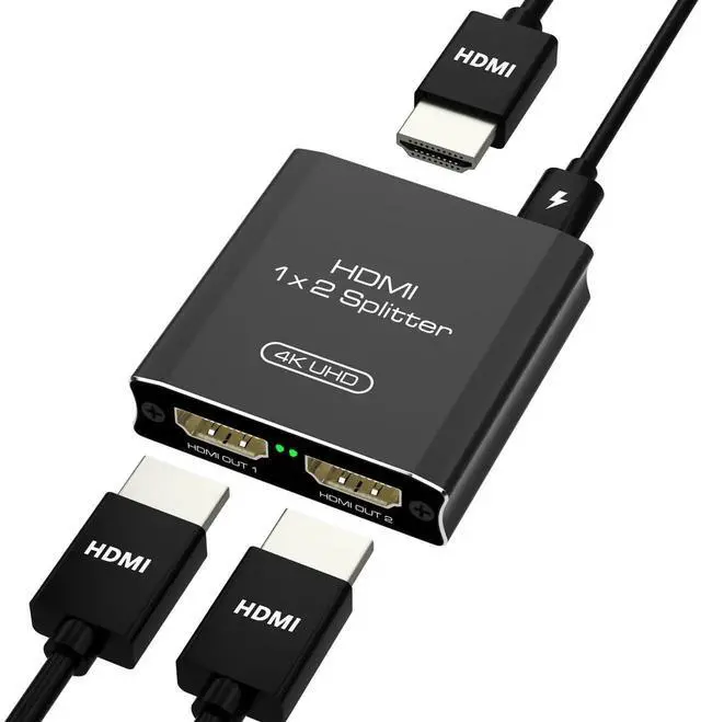 Main image of HDMI Splitter 1 in 2 Out, 4K HDMI Splitter for Dual Monitors (Not for Extended Display, Mirror Only/Copy Mode), Sends Same Content to 2 Screens, Works with Laptop, TV, Monitor(HDMI Cable Not Included)