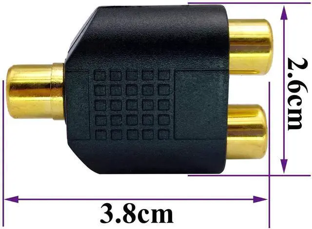 Alt view image 5 of 7 - RCA Y Splitter Adapter,Gold-Plated1RCA Female to 2 RCA Female Jack Audio Video Y Splitter Adapters Connector for Audio Video AV TV Cable Convert (5 Pack F/F)