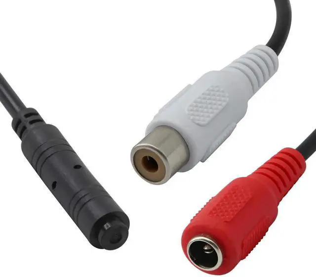 Alt view image 5 of 5 - High Sensitive Microphone, Mini Audio Pickup for CCTV Security Camera, with Power Cord and Audio Cable
