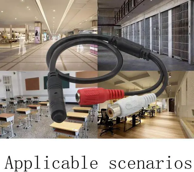 Alt view image 3 of 5 - High Sensitive Microphone, Mini Audio Pickup for CCTV Security Camera, with Power Cord and Audio Cable