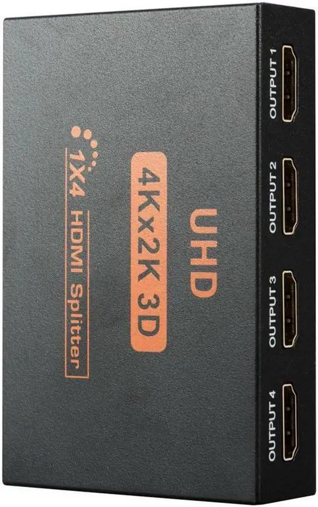 Alt view image 2 of 4 - Full HD HDMI Splitter 1X4 4 Port Hub Repeater Amplifier v1.4 3D 1080p 1 in 4 out