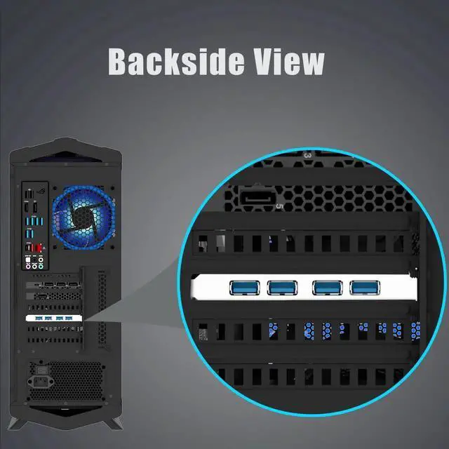 Alt view image 2 of 7 - U3044 4-Port USB 3.0 Type-A 5Gb PCIe Expansion Card for Intel, AMD, and ARM Platform, Compatible with Windows and Linux (Not Support Mac OS)