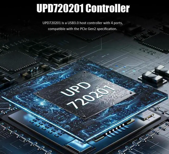 Alt view image 5 of 7 - U3044 4-Port USB 3.0 Type-A 5Gb PCIe Expansion Card for Intel, AMD, and ARM Platform, Compatible with Windows and Linux (Not Support Mac OS)