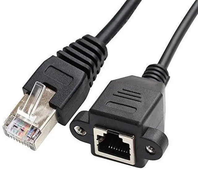 Main image of RJ45 8P8C FTP STP UTP Cat 5e Male to Female LAN Ethernet Network Extension Cable with Panel Mount Holes 30cm