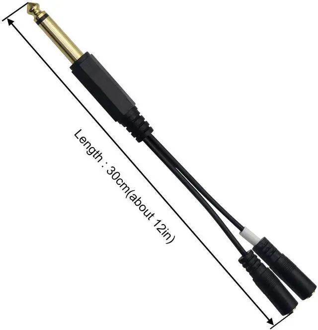 Alt view image 4 of 7 - 1/4" to 1/8" TRS/TRRS Adapter 6.35mm Male to 3.5mm Female Stereo Audio Cable Y-Splitter Adapter for Amplifiers, Guitars, Pianos, Home Theater Equipment Etc.