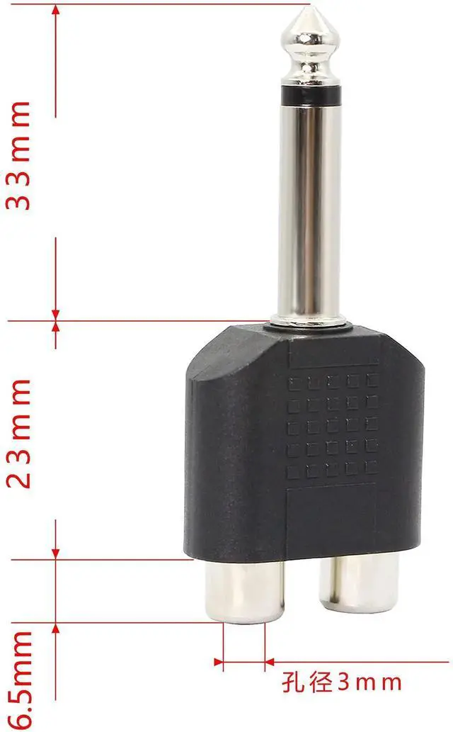 Alt view image 7 of 7 - 6.35mm Mono 1/4 Inch Male to RCA Splitter,Gelrhonr Stereo Jack Male to RCA Female Adapter-5PCS