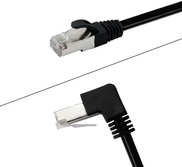 Alt view image 2 of 7 - Cat6 Ethernet Cable 1.5 ft,90 Degree RJ45 Male to RJ45 Male Internet Extension Cable for PC, Router, Modem, Printer, Xbox, PS4(Angle Up)