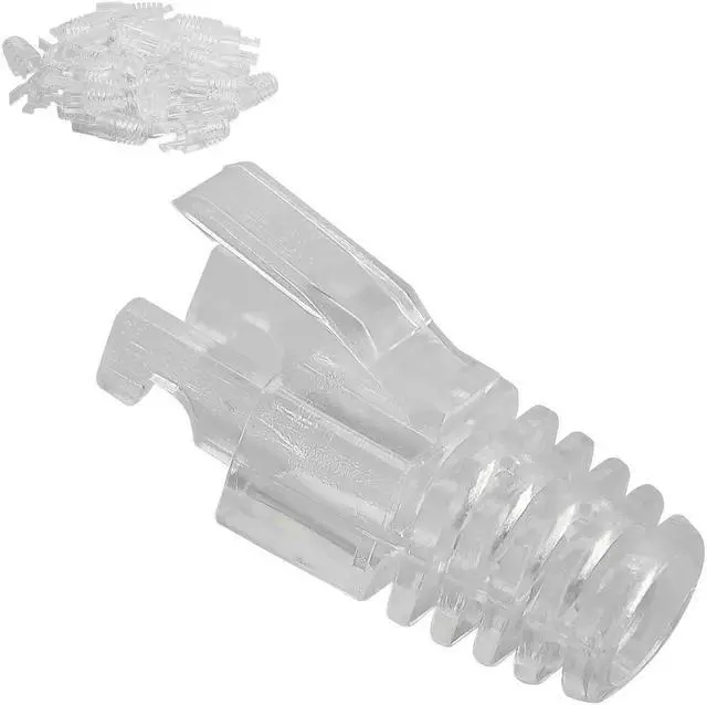 Main image of 100 Pcs RJ45 CAT6 Strain Relief Boots Connector for Standard CAT6 CAT6A Ethernet Cable LAN Cable Connector Boot Cover for Various Diameter LAN Cable-Clear