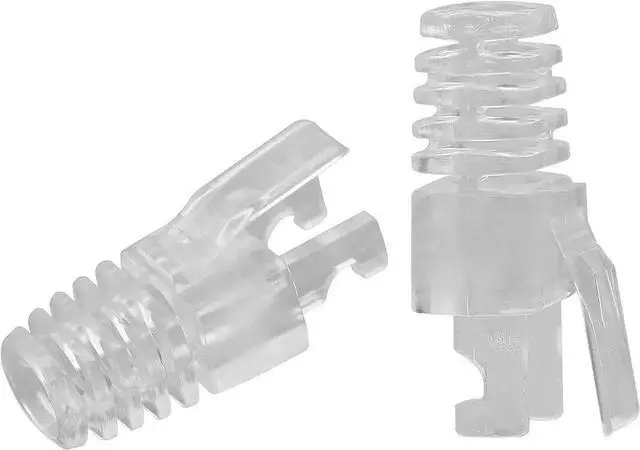 Alt view image 5 of 7 - 100 Pcs RJ45 CAT6 Strain Relief Boots Connector for Standard CAT6 CAT6A Ethernet Cable LAN Cable Connector Boot Cover for Various Diameter LAN Cable-Clear