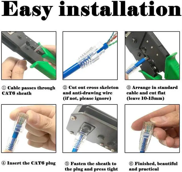 Alt view image 7 of 7 - 100 Pcs RJ45 CAT6 Strain Relief Boots Connector for Standard CAT6 CAT6A Ethernet Cable LAN Cable Connector Boot Cover for Various Diameter LAN Cable-Clear