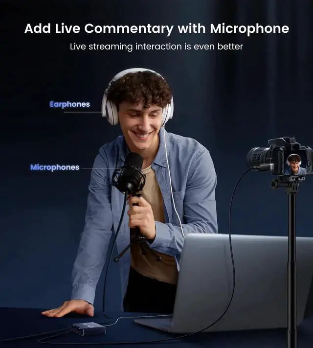 Alt view image 5 of 7 - 4K Capture Card for Streaming, HDMI to USB 3.0/Type-C Audio Video Capture Card Device 1080P 60FPS Recording with Low Latency, Works for Nintendo Switch/PS5/PS4/Xbox/Camera/PC,External TV Tuners