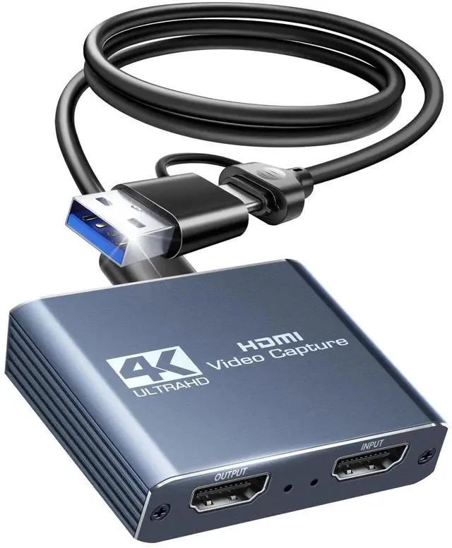 Main image of 4K Capture Card for Streaming, HDMI to USB 3.0/Type-C Audio Video Capture Card Device 1080P 60FPS Recording with Low Latency, Works for Nintendo Switch/PS5/PS4/Xbox/Camera/PC,External TV Tuners