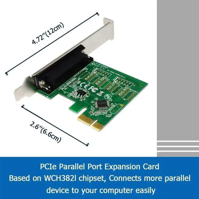 Alt view image 2 of 7 - PCIe Parallel Port Expansion Card, PCI Express to DB25 LPT Converter Adapter Controller for Desktop with Low Bracket, Support SPP / PS2 / EPP/ECP Modes