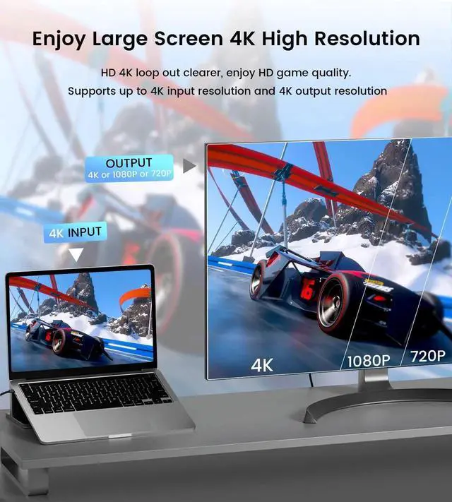 Alt view image 6 of 7 - Upgraded Capture Card for Streaming and Record in 4K, HDMI to USB 3.0 Video Capture Device, Game Capture Card with Microphone 4K HDMI Loop-Out for Nintendo Switch PS4/5/OBS/Camera/PC