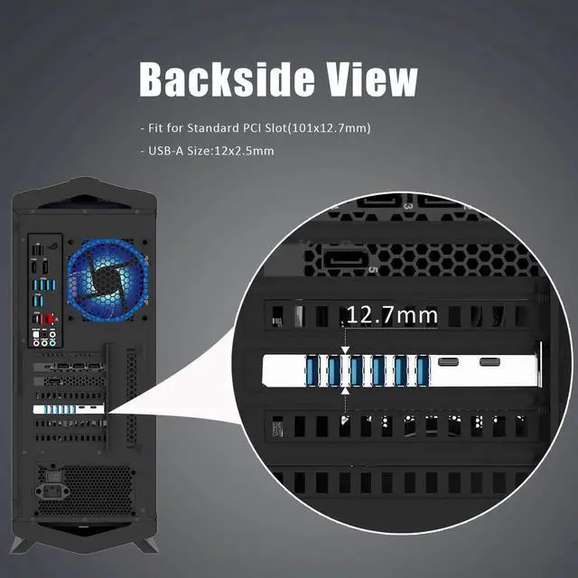 Alt view image 3 of 7 - U6A2C 8-Port (2 x Type-C+ 6 x Type-A) USB 3.0 5Gbps PCIe Expansion Card for Intel, AMD, and ARM Platform, Compatible with Windows and Linux (Not Support Mac OS)
