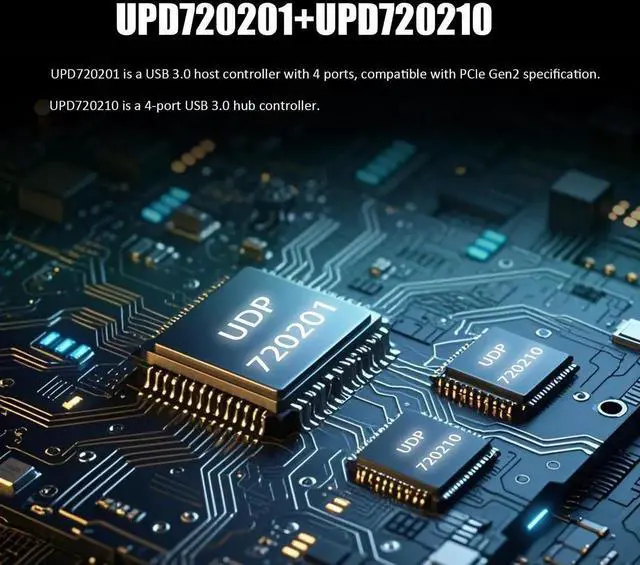 Alt view image 4 of 7 - U6A2C 8-Port (2 x Type-C+ 6 x Type-A) USB 3.0 5Gbps PCIe Expansion Card for Intel, AMD, and ARM Platform, Compatible with Windows and Linux (Not Support Mac OS)